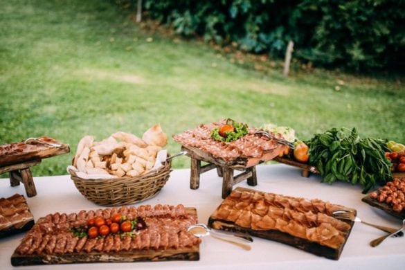 Aperitif at wedding in Tuscany