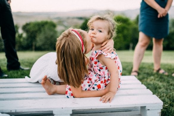 Children play at wedding party