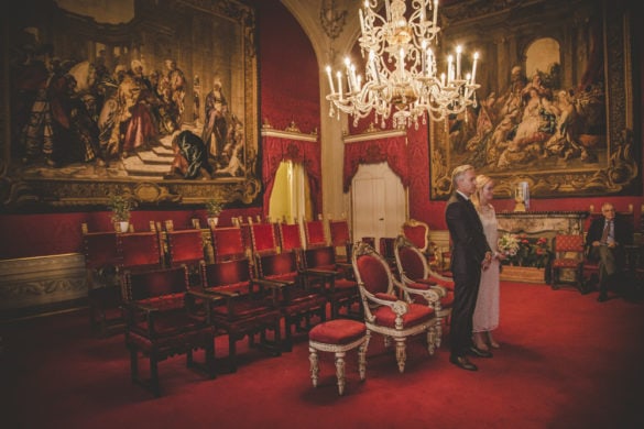 American couple getting married in Florence Tuscany Palazzo Vecchio